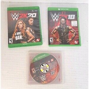 Xbox One Lot of 3 Games WWE 2K17 Disc Only WWE 2K18 2K20 Complete CIB Wrestling